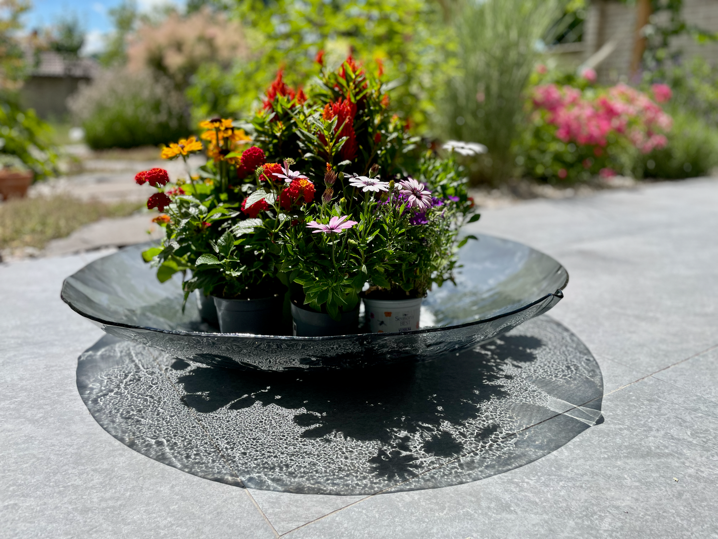 COMO glass garden round organic bowl d80 cm