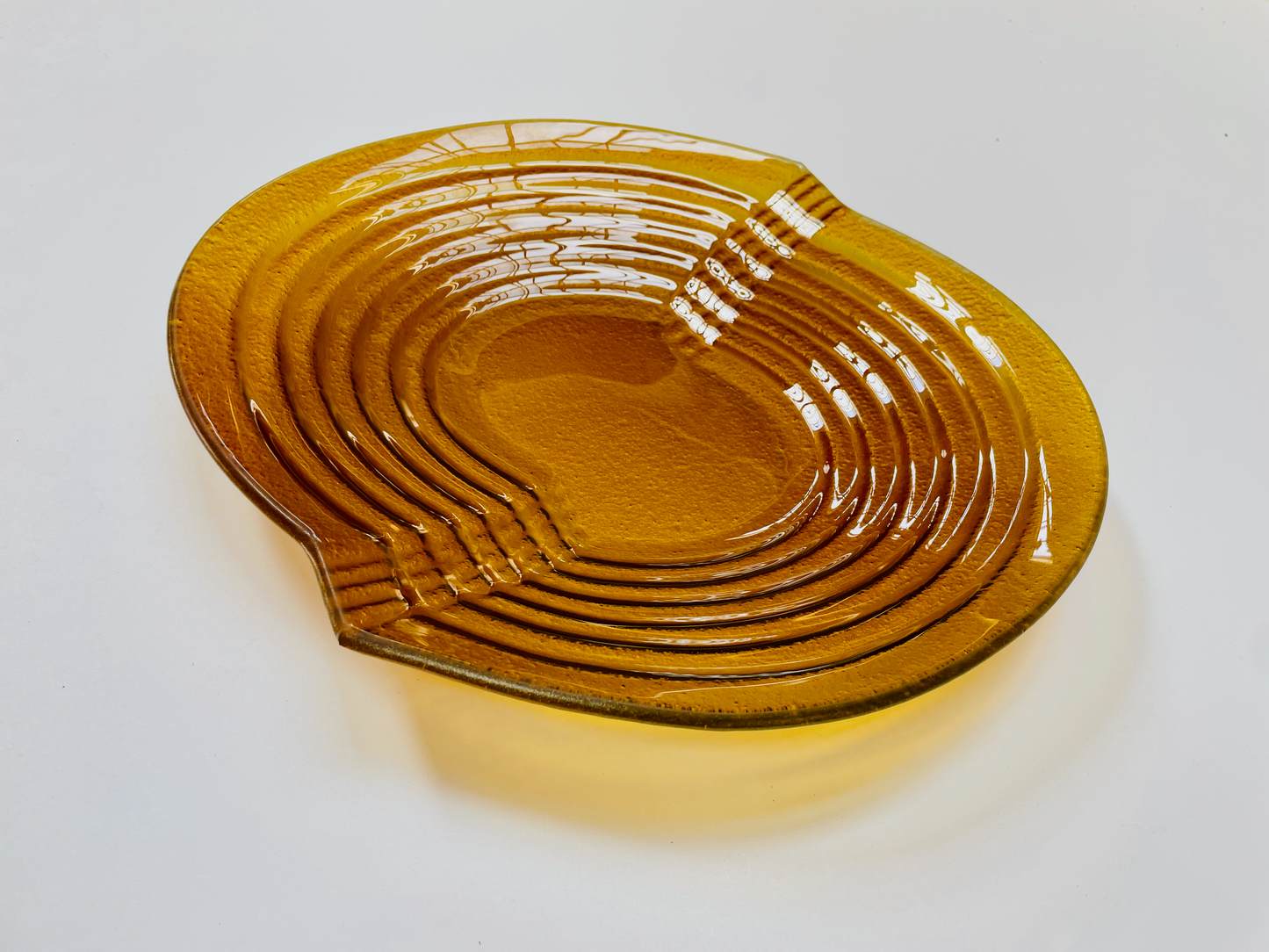 STAP design glass fruit bowl 32 x 30 cm honey gold color