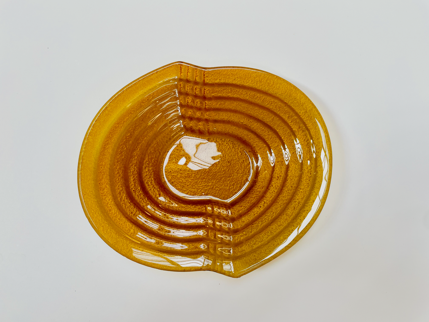 STAP design glass fruit bowl 25 x 22 cm honey gold color
