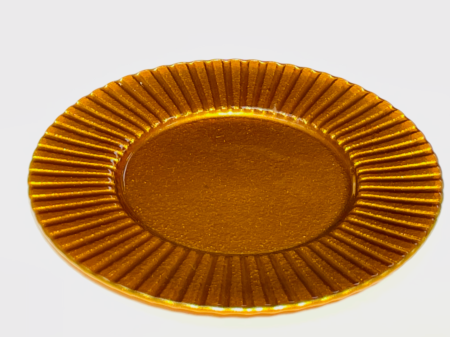 NUBIS design round plate d30 cm glass decorated with golden color