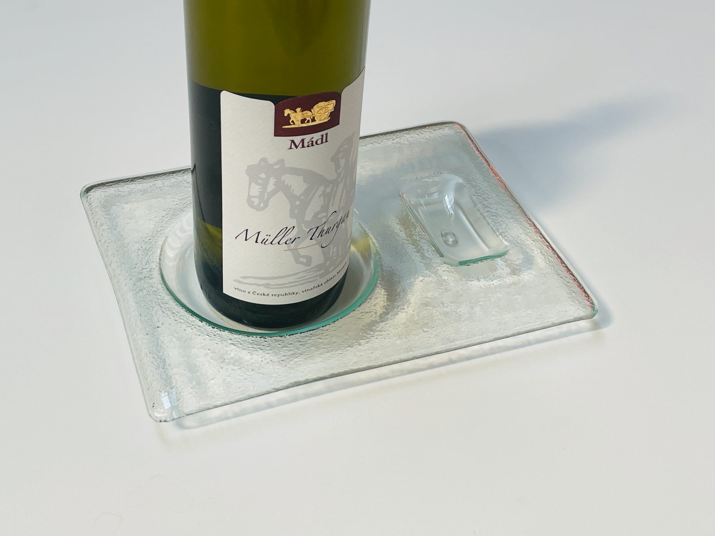 PROVINO bottle serving plate 21 x 12 cm clear glass