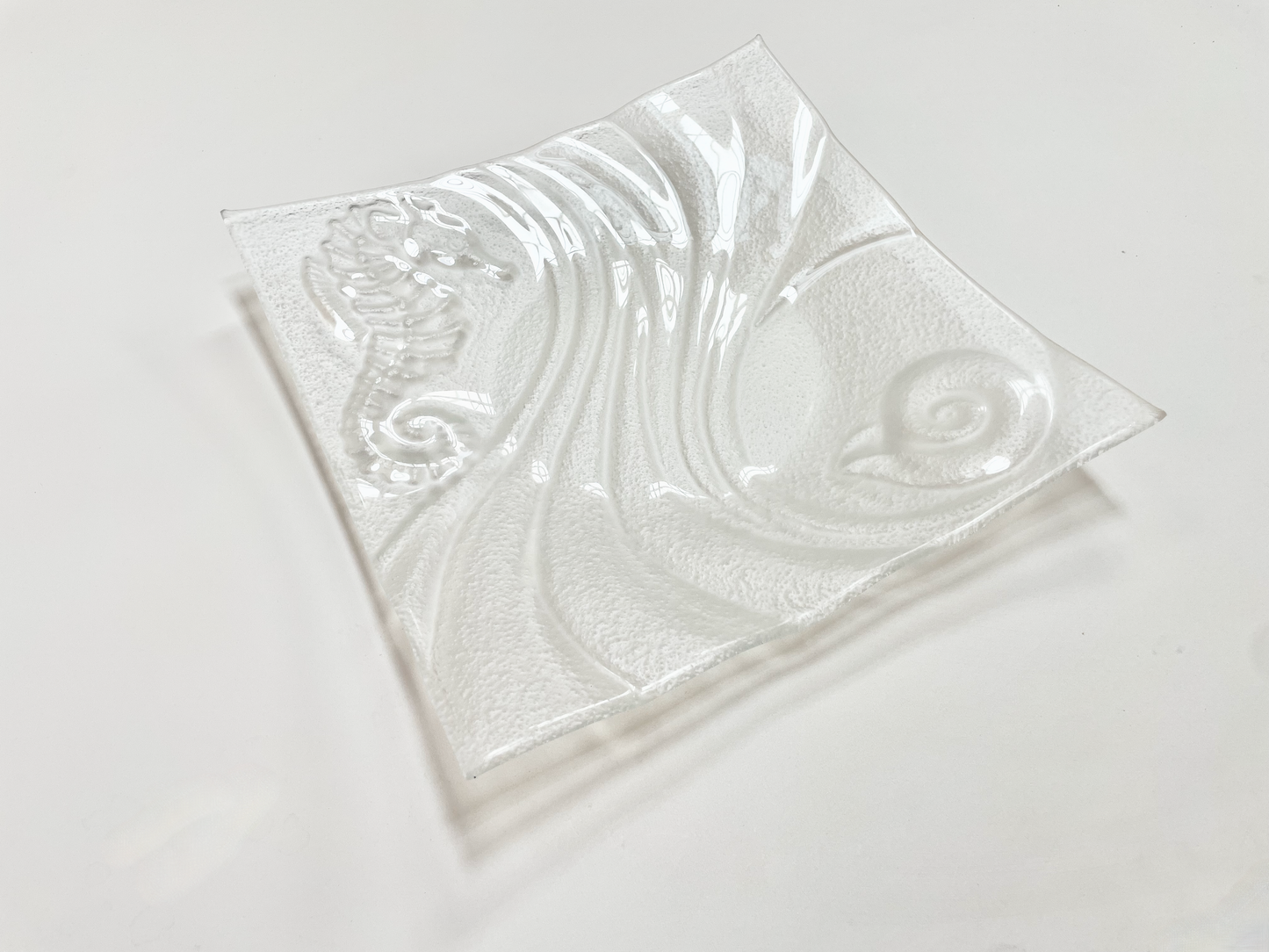 OCEAN design square plate 30x30 cm clear glass