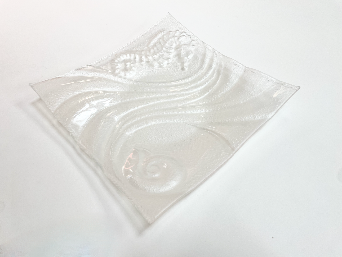 OCEAN design square plate 30x30 cm clear glass