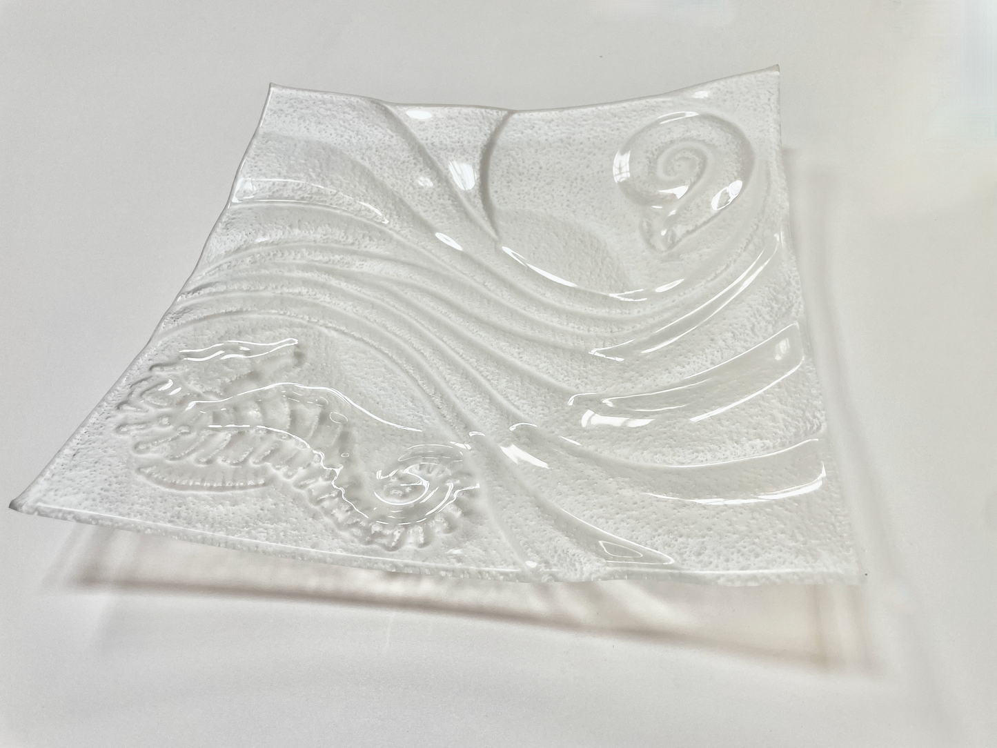 OCEAN design square plate 30x30 cm clear glass