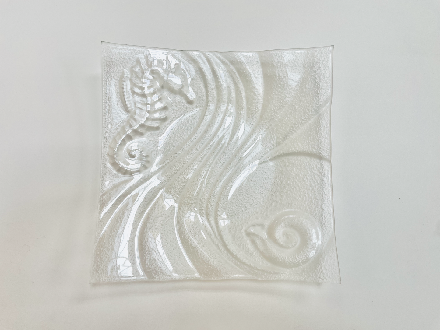 OCEAN design square plate 30x30 cm clear glass