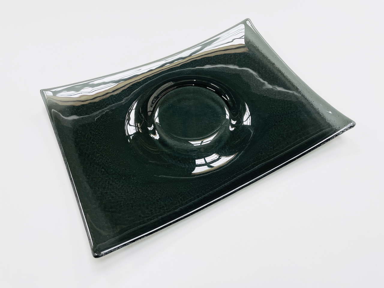 PROVINO camembert serving plate 30 x 22 cm black glass