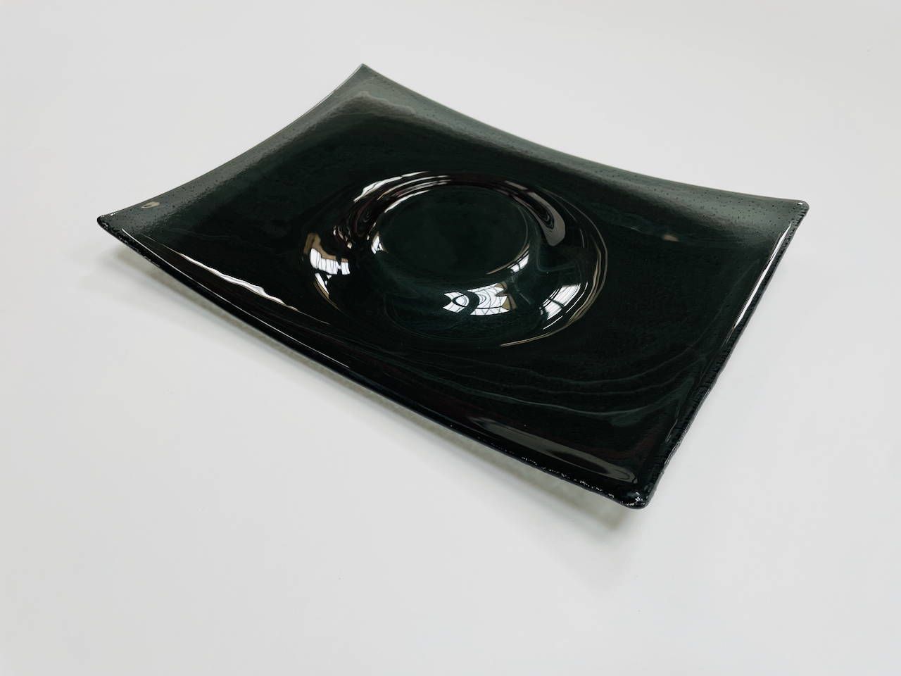PROVINO camembert serving plate 30 x 22 cm black glass