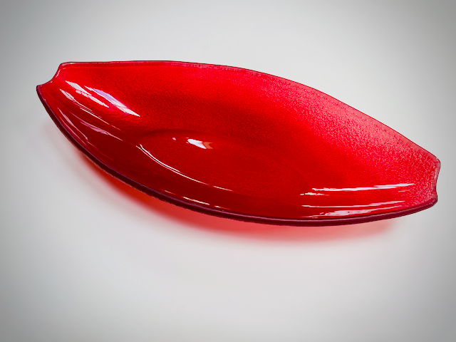 LODKA oval bowl 40x18 cm red metallic decoration