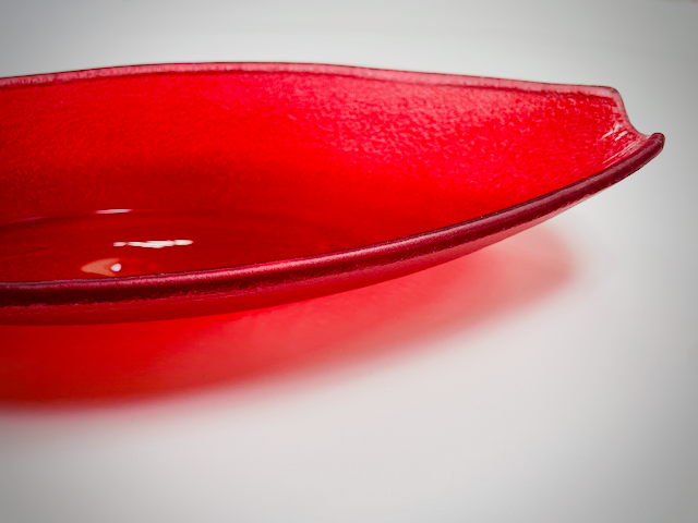 LODKA oval bowl 40x18 cm red metallic decoration