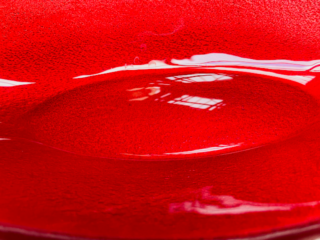 LODKA oval bowl 40x18 cm red metallic decoration