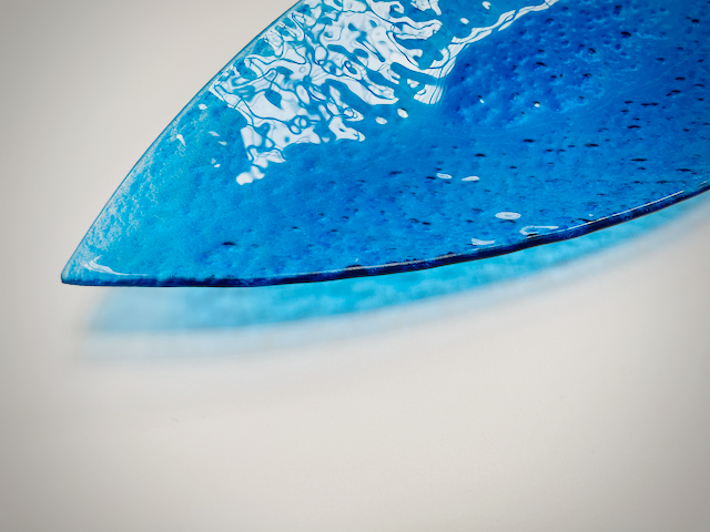 JAVA pointed oval bowl 49x20 cm blue decoration