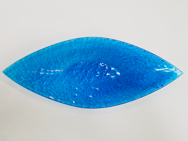 JAVA pointed oval bowl 49x20 cm blue decoration