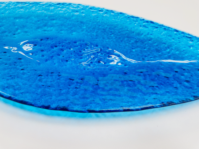 JAVA pointed oval bowl 49x20 cm blue decoration