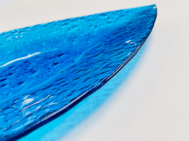 JAVA pointed oval bowl 49x20 cm blue decoration