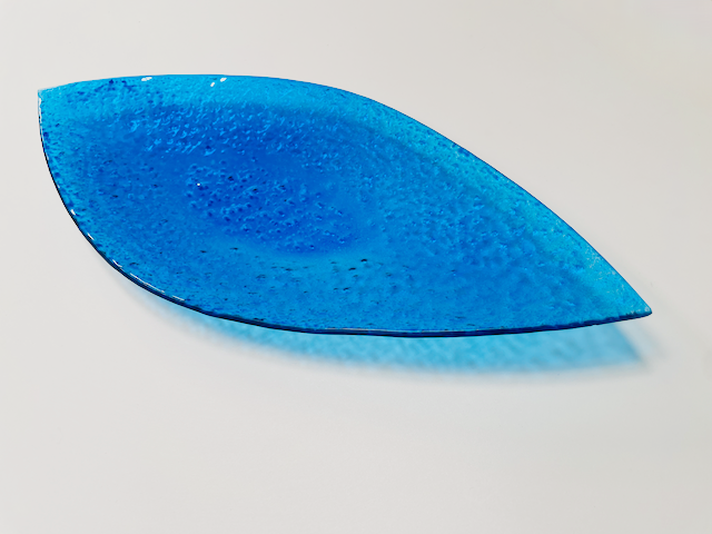 JAVA pointed oval bowl 49x20 cm blue decoration