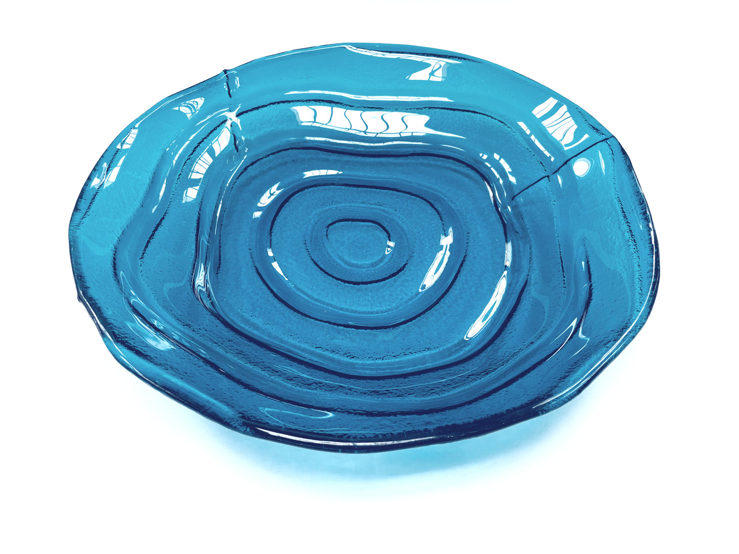 LAGO organic bowl d40 cm blue glass