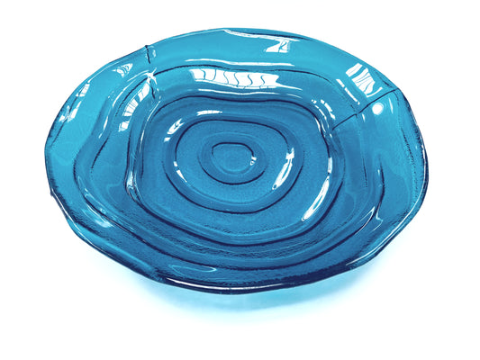 LAGO organic bowl d40 cm blue glass