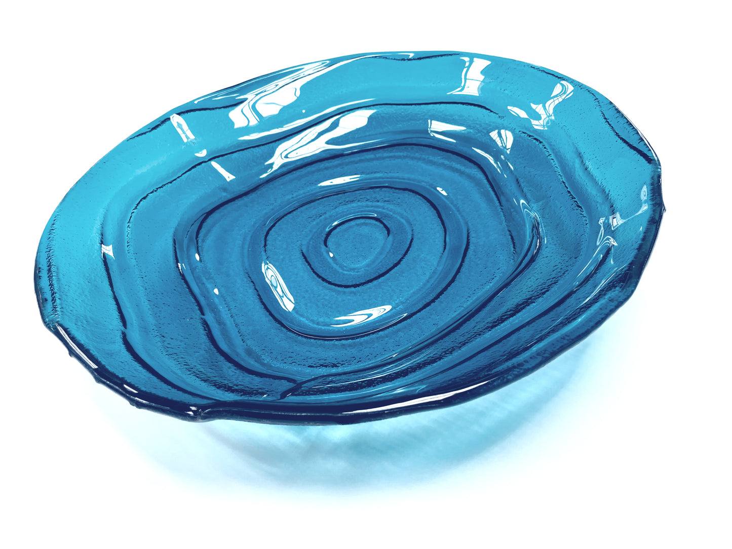 LAGO organic bowl d40 cm blue glass