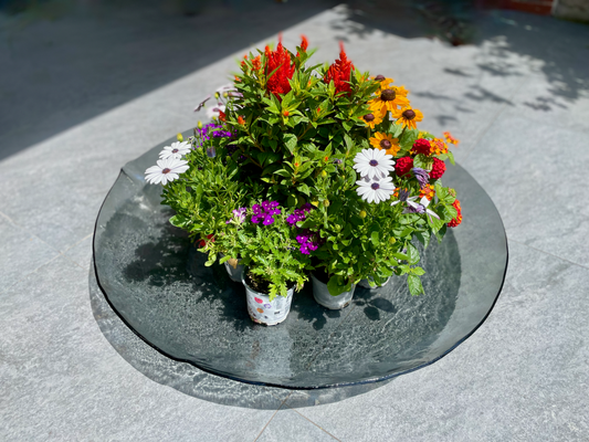COMO glass garden round organic bowl d80 cm