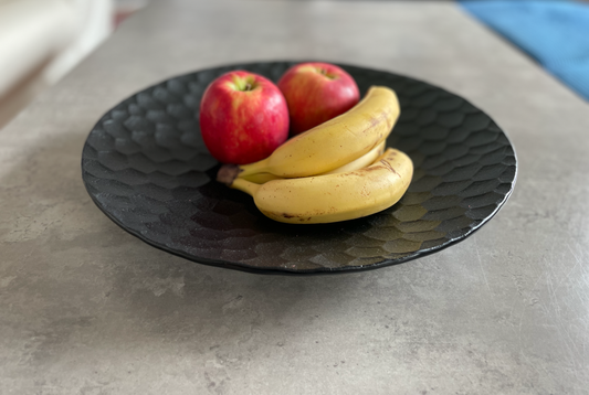 KRYT large bowl d40 cm structured matt black glass
