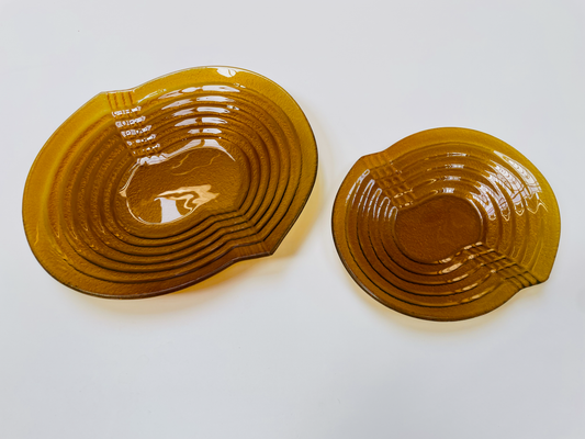 STAP design glass fruit bowl 32 x 30 cm honey gold color