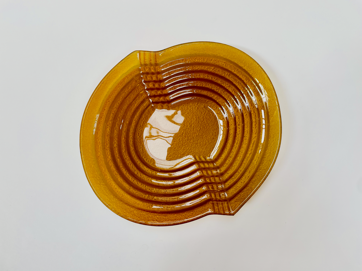 STAP design glass fruit bowl 25 x 22 cm honey gold color