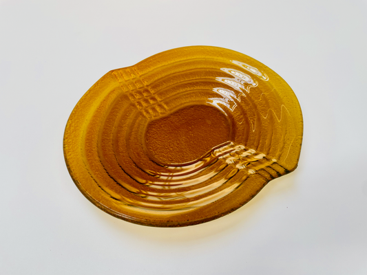 STAP design glass fruit bowl 25 x 22 cm honey gold color