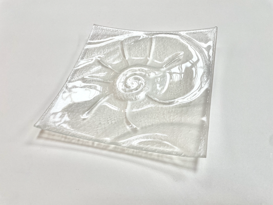 OCEAN design square plate 20x20 cm clear glass