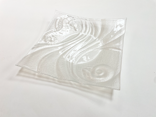 OCEAN design square plate 30x30 cm clear glass