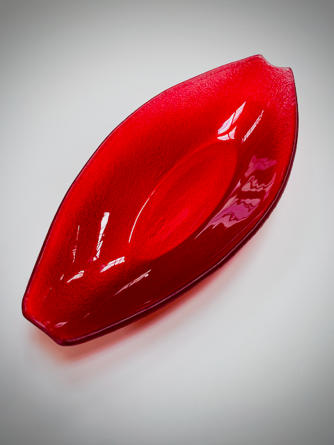 LODKA oval bowl 40x18 cm red metallic decoration