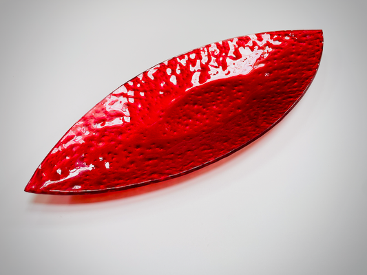 JAVA pointed oval bowl 35x15 cm red metallic decoration
