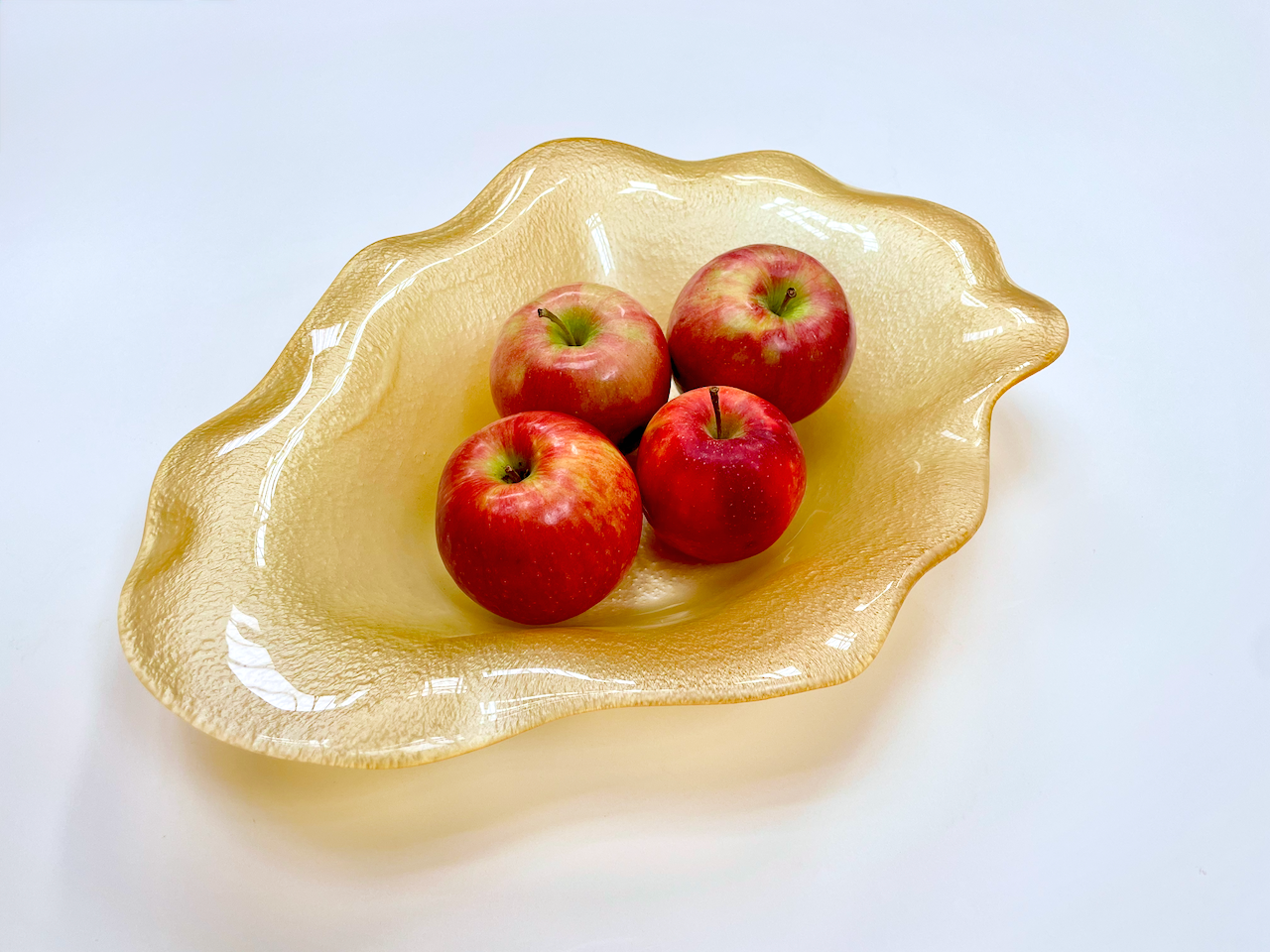 REJNOK organic oval bowl 41 x 33 cm champagne/golden decoration