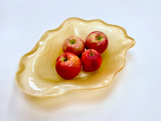 REJNOK organic oval bowl 41 x 33 cm champagne/golden decoration