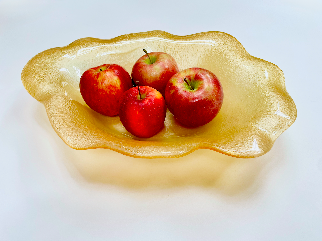 REJNOK organic oval bowl 41 x 33 cm champagne/golden decoration