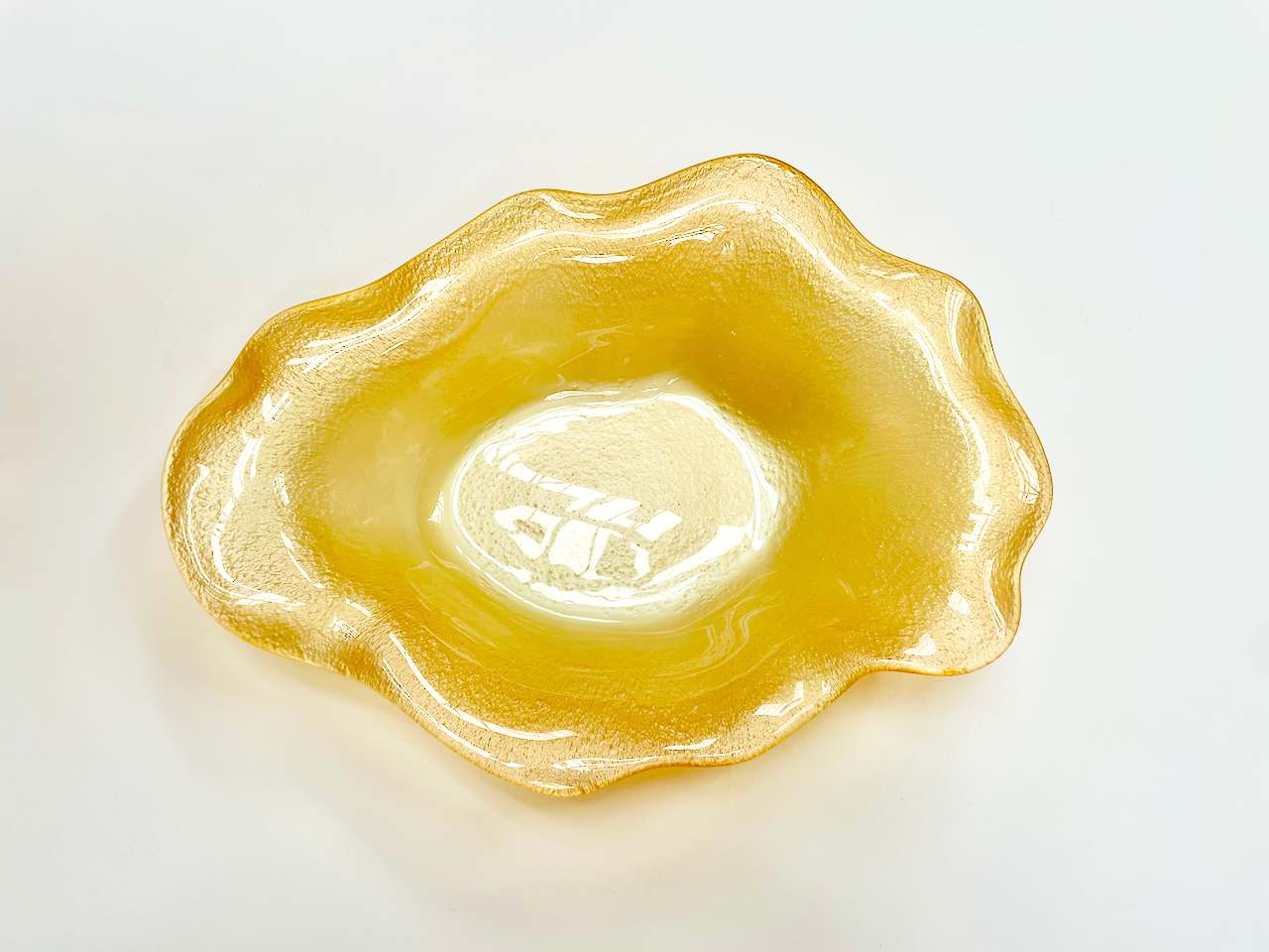 REJNOK organic oval bowl 41 x 33 cm champagne/golden decoration
