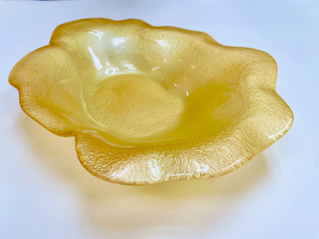 REJNOK organic oval bowl 41 x 33 cm champagne/golden decoration